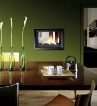 Foyer &agrave; bois 800 GV double face volet 10 kW - Invicta R&eacute;f. P928254