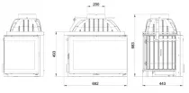 Foyer à bois ANGLE 700 9kW vitre droite avec volet - Invicta Réf. P627372