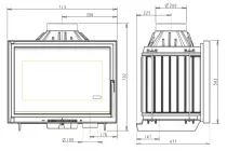 Foyer à Bois ASTRE 70 étanche AC Vision 8 kW - Deville Réf. C07977-06