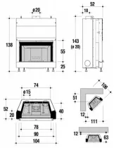 Foyer à Bois BAYARD 104 PLUS 13kW - Deville Réf. C07996