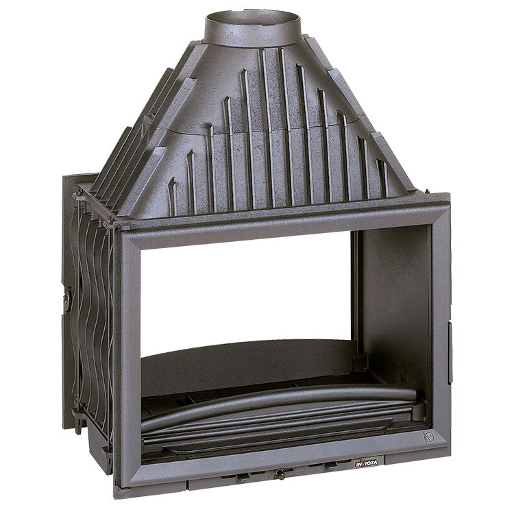 INVICTA - Poêle à bois NELSON double face fonte anthracite 12 kW