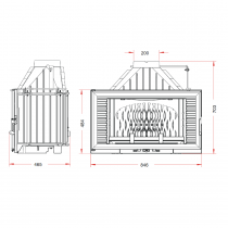 Foyer à bois Invicta 840 Horizontal P928475 12kW