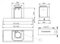 Groupe aspirant Confidence 77cm KL 643m3/h Inox - ROBLIN R&eacute;f. 6541267