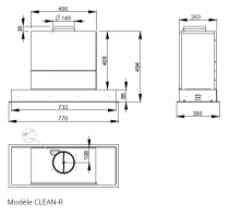 Groupe aspirant Confidence Clean-R 77cm 643m3/h (718m3/h intensif) Inox - ROBLIN Réf. 6208170