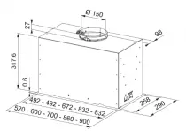 Groupe aspirant FBFE A52 52cm 640m3/h B Inox - FRANKE R&eacute;f. 474725