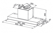 Groupe aspirant STYLE FST PLUS 608 X 60cmm 550m3/h Inox - FRANKE Réf. 663175