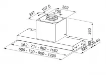 Groupe de meuble int&eacute;gr&eacute; Maris FST DRIP-FREE 90 X/2 KL 580m3/h A Inox - FRANKE R&eacute;f. 349467