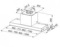 Groupe de meuble int&eacute;gr&eacute; Smart FSTS DRIP-FREE 60 X 60cm 570m3/h B Inox - FRANKE R&eacute;f. 338096