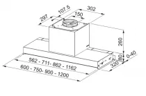 Groupe de meuble int&eacute;gr&eacute; Smart FSTS DRIP-FREE 90 X 90cm 570m3/h B Inox - FRANKE R&eacute;f. 338072