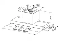 Groupe de meuble int&eacute;gr&eacute; Style FST Plus 608 BK 650m3/h A Noir - FRANKE R&eacute;f. 414370