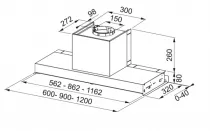 Groupe de meuble int&eacute;gr&eacute; Style FST Plus BK 90cm 650m3/h Noir - FRANKE R&eacute;f. 414387