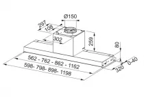 Groupe de meuble int&eacute;gr&eacute; Style Pro FSTPRO 904 90cm 570m3/h Noir - FRANKE R&eacute;f. 414356