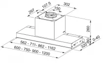 Groupe de meuble Mythos FMY DRIP-FREE 90 KL 580m3/h Inox - FRANKE R&eacute;f. 349979