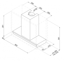 Groupe filtrant 90cm 616m3/h (703m3/h intensif) Inox - SMEG Réf. KSGT94X