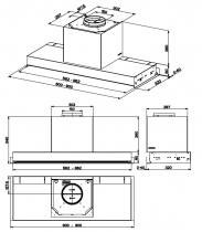 Groupe filtrant Agate 90cm 580m3/h (710m3/h intensif) Inox / verre Noir - ROBLIN Réf. 5391220