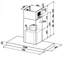 Hotte box TALE 915 W 90cm 450m3/h (780m3/h intensif) Noir - FRANKE Réf. 090093