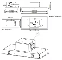 Hotte de plafond Aqua 900 KL 90cm 605m3/h Inox - ROBLIN R&eacute;f. 6541205