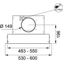 Hotte de plafond Aqua 90cm 839m3/h Noir mat - ROBLIN Réf. 6678605