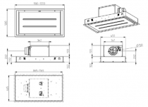 Hotte de plafond Canopée 120cm 520m3/h (800m3/h intensif) Blanc mat  - ROBLIN Réf. 6411522