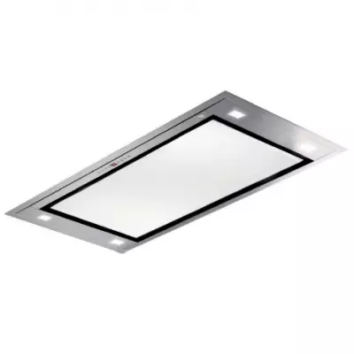 Hotte de plafond Inspiration 100cm 839m3/h Inox / verre Blanc - ROBLIN R�f. 6209273