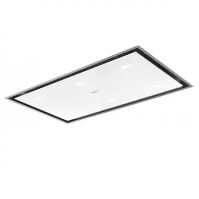 Hotte de plafond Maris FCMA 90 C WH A 90cm 400m3/h (720m3/h intensif) Inox / verre Blanc - FRANKE R�f. 222999