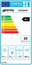 Hotte décorative 100cm 781m3/h Inox - SMEG Réf. KD100HXE