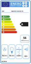 Hotte décorative 90cm 480m3/h (505m3/h intensif) Noir  - AEG Réf. DBE5971R