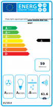 Hotte décorative Aga plate 90cm 800m3/h (puissance max.) Blanc AGA-HOOD-890 SH-WHT