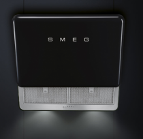 Hotte décorative Années 50 75cm 797m3/h Noir - SMEG Réf. KFAB75BL