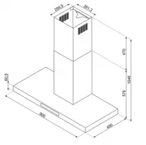 Hotte d&eacute;corative box 90cm 480 m&sup3;/h A Noir - SMEG Elite R&eacute;f. KBT900BL