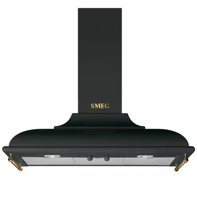Hotte d�corative Cortina 90cm 788m3/h Anthracite / laiton antique - SMEG R�f. KC19AOE