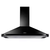 Hotte d&eacute;corative Falcon Classic Noir FCLAHDC100BL/C 100cm 480m3/h (puissance max.) avec barre et badge Chrom&eacute;