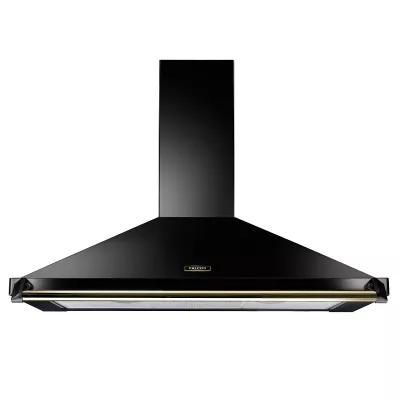 Hotte d�corative Falcon Classic Noir FCLAHDC110BL/B 110cm 480m3/h (puissance max.) avec barre et badge Laiton