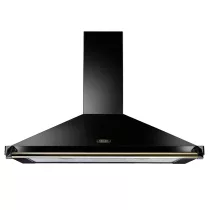 Hotte d&eacute;corative Falcon Classic Noir FCLAHDC110BL/B 110cm 480m3/h (puissance max.) avec barre et badge Laiton