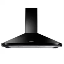 Hotte d&eacute;corative Falcon Classic Noir FCLAHDC110BL/C 110cm 480m3/h (puissance max.) avec barre et badge Chrom&eacute;