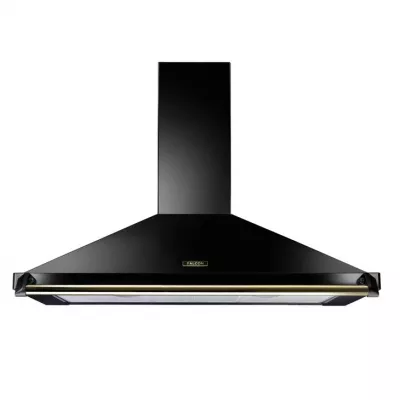 Hotte d�corative Falcon Classic Noir FCLAHDC90BL/B 90cm 480m3/h (puissance max.) avec barre et badge Laiton