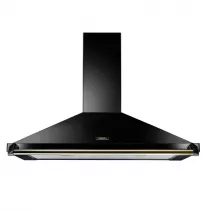 Hotte d&eacute;corative Falcon Classic Noir FCLAHDC90BL/B 90cm 480m3/h (puissance max.) avec barre et badge Laiton