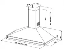 Hotte d&eacute;corative Falcon Noir FHDC110BL/C 110cm 480m3/h (puissance max.) avec badge Chrome