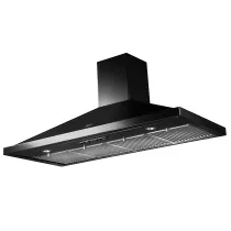 Hotte d&eacute;corative Falcon Plus Noir FHDCP110BL/C 110cm 630m3/h (puissance max.) avec badge Chrome