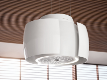 Hotte décorative îlot 70cm 440m3/h (600m3/h intensif) Blanc - MIELE Réf. DA 7378 D Aura 4.0