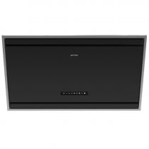 Hotte décorative inclinée 90cm 493m3/h (729m3/h intensif) Noir mat - SMEG Elite Réf. KV394MB