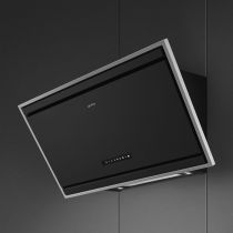 Hotte décorative inclinée 90cm 493m3/h (729m3/h intensif) Noir mat - SMEG Elite Réf. KV394MB