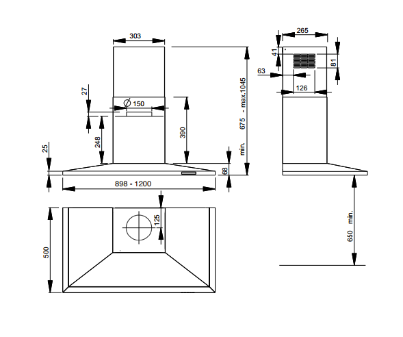 Hotte inclinée Vimea 90cm moteur déporté Inox (moteur en option) - ROBLIN  Elite Réf. 6510158 / 3300537328