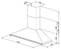 Hotte décorative Opéra 150cm 781m3/h Inox - SMEG Réf. KD150HXE