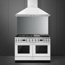 Hotte décorative Portofino 120cm 777m3/h Blanc - SMEG ELITE Réf. KPF12WH