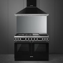 Hotte décorative Portofino 120cm 777m3/h Noir - SMEG ELITE Réf. KPF12BL