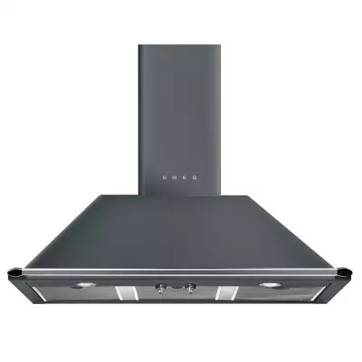 Hotte d�corative pyramidale 100cm 606m3/h (787m3/h intensif) Gris ardoise - SMEG Elite R�f. KT100GRE