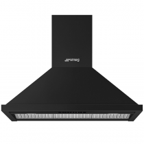 Hotte décorative pyramidale 90cm 630m3/h A+ Noir mat - SMEG Réf. KPF94MB