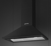 Hotte décorative pyramidale 90cm 630m3/h A+ Noir mat - SMEG Réf. KPF94MB
