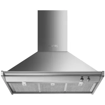 Hotte d�corative pyramidale 90cm 871m3/h Inox - SMEG R�f. KD90HXE